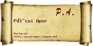 Pócsi Apor névjegykártya